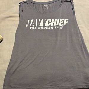 Navy Chief Women's Gray Muscle Tank Top SZ L